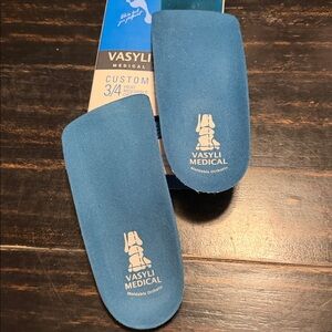 VASILY Unisex 3/4 Blue Orthotic Insoles medium moldable custom inserts for shoes